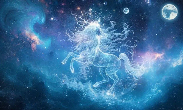 Kova burcunun özgür ruhlu ve sürekli değişen doğasını anlatan astroloji görseli.