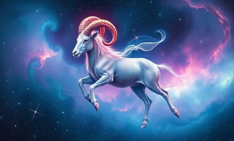 ** Koç burcu sembolü ve hızlı akan zamanı betimleyen bir görsel. Zodyakın lideri Koçlar neden aceleci?